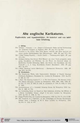 Alte englische Karikaturen (Nr. 778-855)