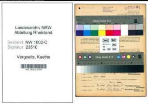 Entnazifizierung Kaethe Vergoelts, geb. 13.11.1908 ()