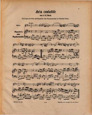 Compositionen berühmter Meister : für Flöte u. Pianoforte übertr., 8. Aria cantabile
