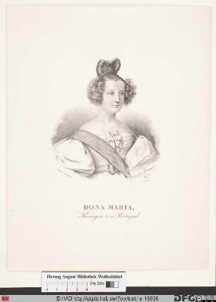 Bildnis Maria II. da Glória, Königin von Portugal (reg. 1826-28 u. 1834-53)