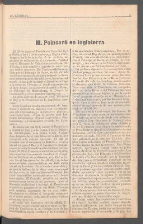 M. Poincaré en Inglaterra