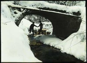Langenhennersdorf, Dorfbach : Langenhennersdorf. Am Langenhennersdorfer Bach. Winteraufnahme