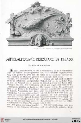 Mittelalterliche Reliquiare im Elsass