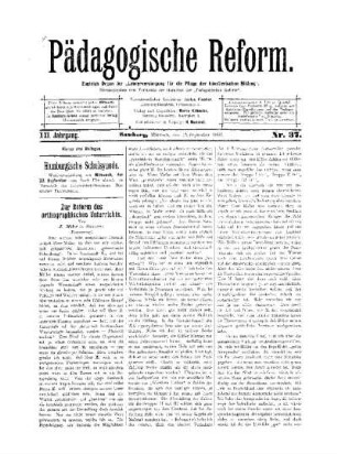 Zur Reform des orthographischen Unterrichts