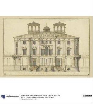 Entwurf eines Palastes, Fassade, Aufriss