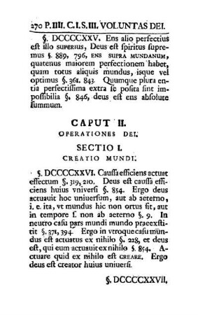 Caput II. Operationes Dei.