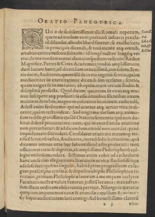 Oratio Panegyrica.