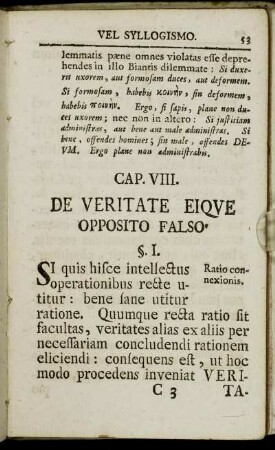 Cap. VIII. De veritate eique opposito falso.