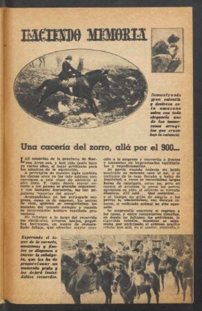 Haciendo memoria: Una cacería del zorro, allá por el 900 ...