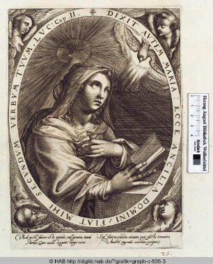 Maria mit Buch und Taube.