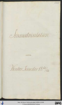 [S. 675] Wintersemester 1842/43
