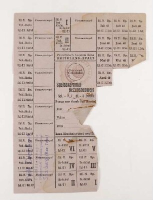 Bezugskarte: Speisekartoffeln (1948)