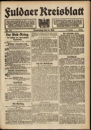 Ausgabe vom Donnerstag, den 24. Mai 1917.