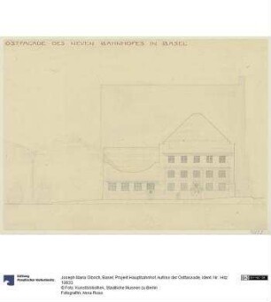 Basel, Projekt Hauptbahnhof, Aufriss der Ostfassade