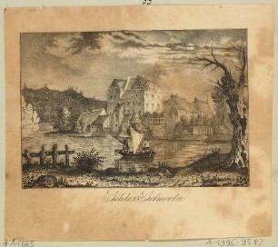 Das Schloss Schweta am Zusammenfluss von Freiberger Mulde und Zschopau westlich von Döbeln (Döbeln-Schweta)