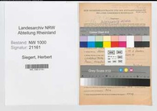 Entnazifizierung Herbert Siegert, geb. 19.02.1911 ()