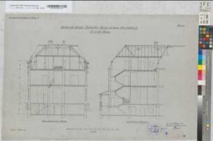 Umbau des ehemals Knoche'schen Hauses zu einem Dienstgebäude für d. B. A. Hamm, Blatt 5: Schnitte, M. 1:50 Hgv, Sknr.: 2, Fanr.: 1, Bunr.: 5
