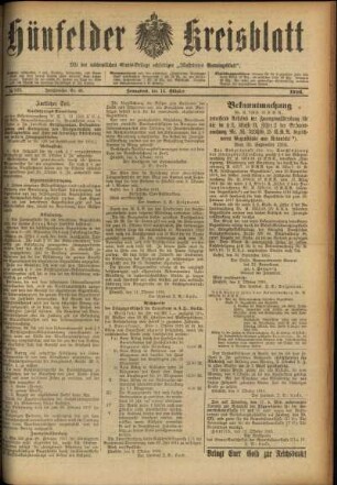 Ausgabe vom Samstag, den 14. Oktober 1916.