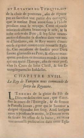 Chapitre XVIII. Le Roy de Tunquin nous commande de sortir du Royaume