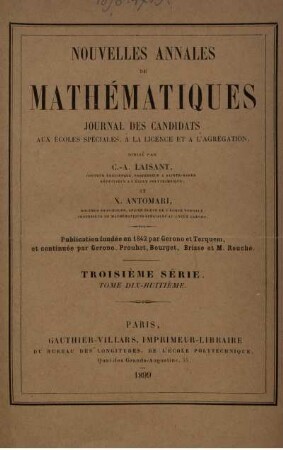58: Nouvelles annales de mathématiques