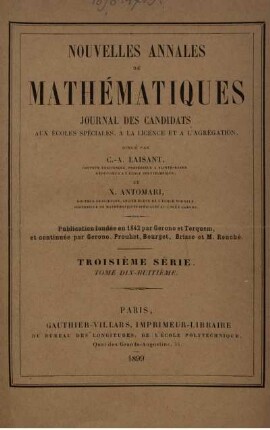 58: Nouvelles annales de mathématiques