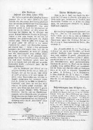 Ein Berliner Inserat aus dem Jahre 1778