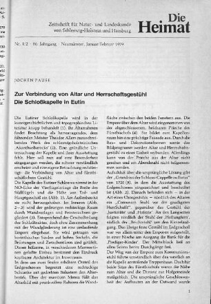 Nr. 1/2. 86. Jahrgang. Neumünster, Januar/Februar 1979.