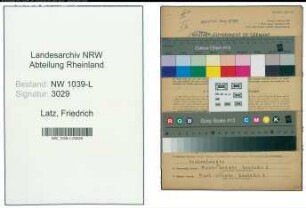 Entnazifizierung Friedrich Latz , geb. 29.06.1883 (Chemiewerker)