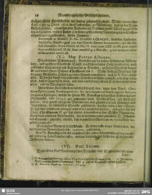 (V) Mag. Petrus Albinus