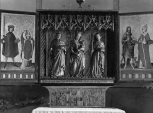 Flügelaltar : Flügelaltar. Holz, bemalt, geschnitzt, gefaßt (1438; H. Strigel d. Ä., Umkreis H. Multscher). Berghofen (Sonthofen), Filialkirche Sankt Leonhard