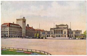 Leipzig : Augustusplatz mit Hochhaus und Neuem Theater
