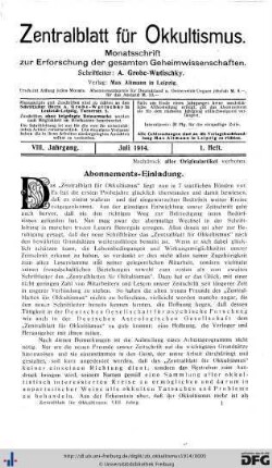 1. Heft (Jul. 1914)