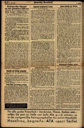 Zweite Ausgabe vom Freitag, den 11. Juli 1941.