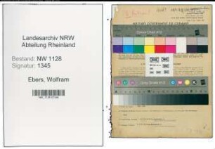 Entnazifizierung Wolfram Ebers , geb. 08.10.1909 (Beamter)