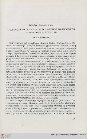 5: Sprawozdanie z działalnos̓ci Muzeum Nardowego w Krakowie w roku 1956