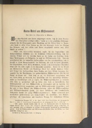 Roms Anteil am Missionswerk