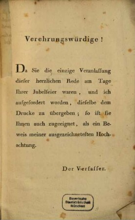 Anrede an H. Alexander Gontard und dessen ... Gattin ... am Tage ihrer 50-jähr. Jubelfeier