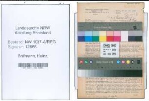 Entnazifizierung Heinz Bollmann , geb. 15.10.1898 (Stadtinspektor)