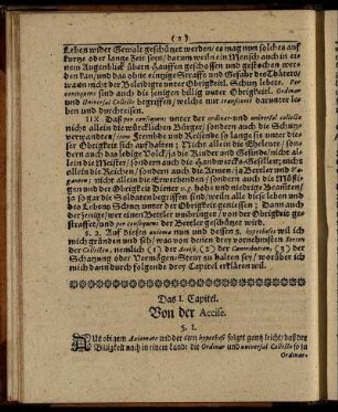 Das I. Capitel. Von der Accise.