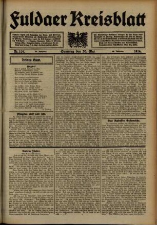 Dritte Ausgabe vom Samstag, den 30. Mai 1914.