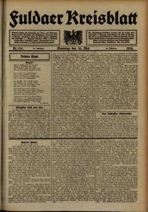 Dritte Ausgabe vom Samstag, den 30. Mai 1914.