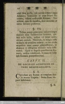Caput II. De Locis Aedificiis In Urbe Memorabilibus