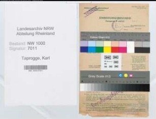 Entnazifizierung Karl Taprogge, geb. 22.02.1898 (Kaufm.Angest.)