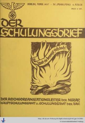 IV. Jahrgang, Folge 4: Der Schulungsbrief