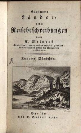 Kleinere Länder- und Reisebeschreibungen, 2