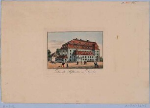 Dresden, das Morettische Theater (Kleines Hoftheater) im Italienischen Dörfchen von der Elbseite