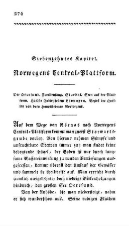 Siebenzehntes Kapitel. Norwegens Central-Plattform