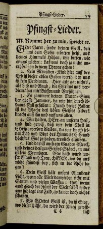 Pfingst-Lieder.