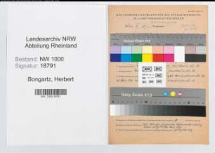 Entnazifizierung Herbert Bongartz, geb. 15.03.1912 (Schlosser)