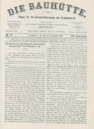 No. 47. Frankfurt a. M., den 23. November 1907. 50. Jahrgang.